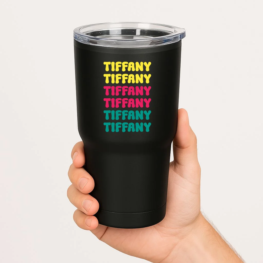 Custom Name Repeated Retro Personalized 20oz Tumbler - Front 1