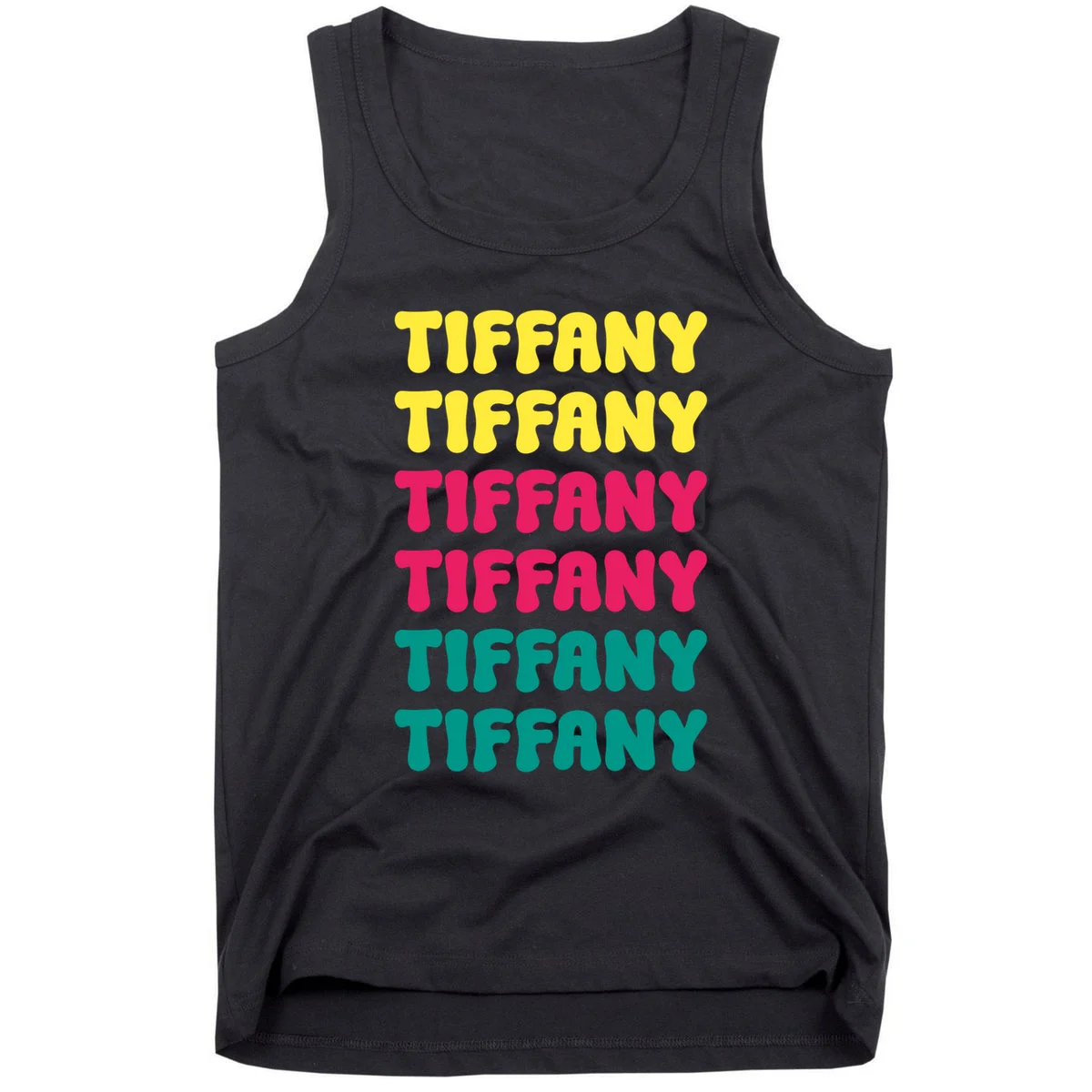 Custom Name Repeated Retro Personalized Tank Top - Front