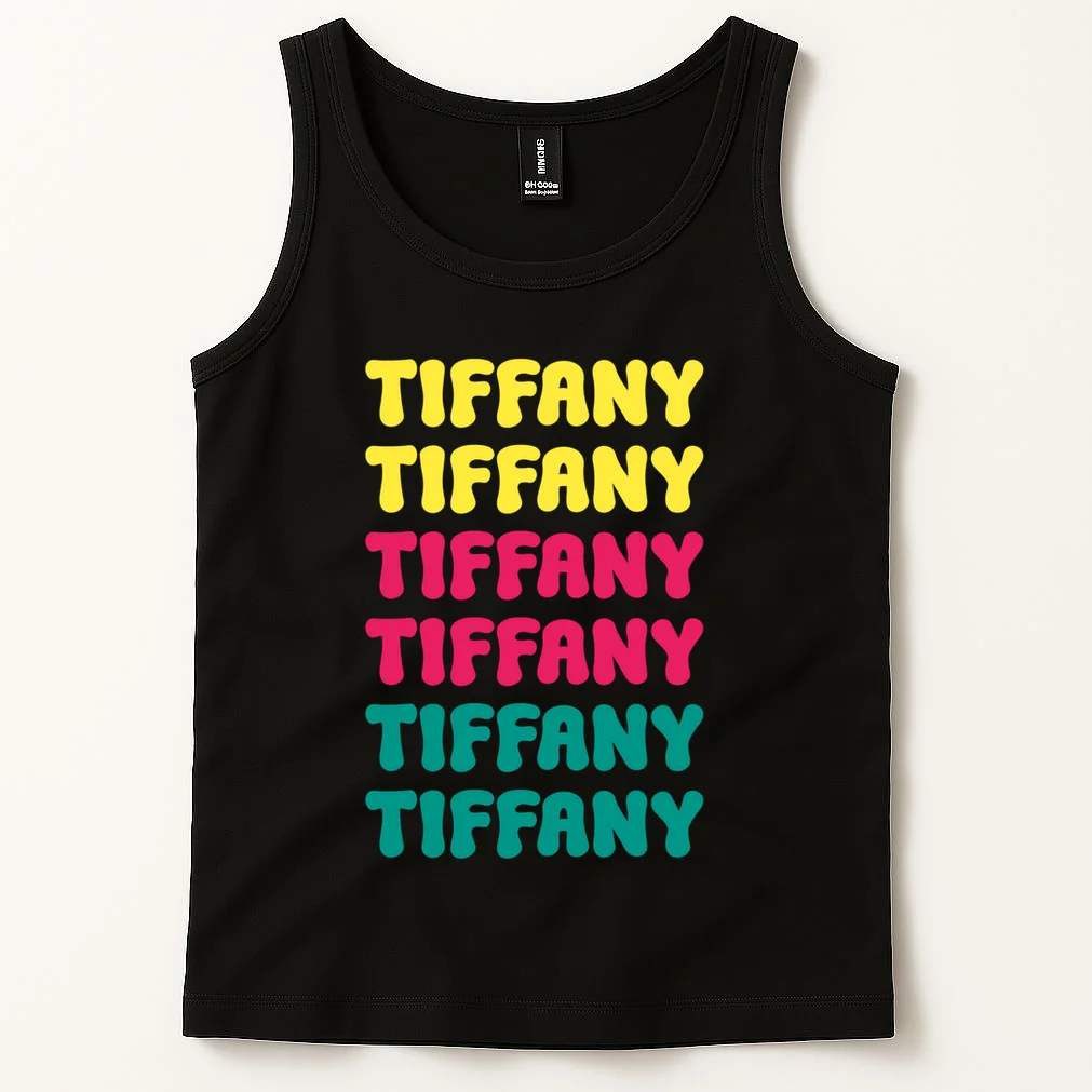 Custom Name Repeated Retro Personalized Tank Top - Front 1