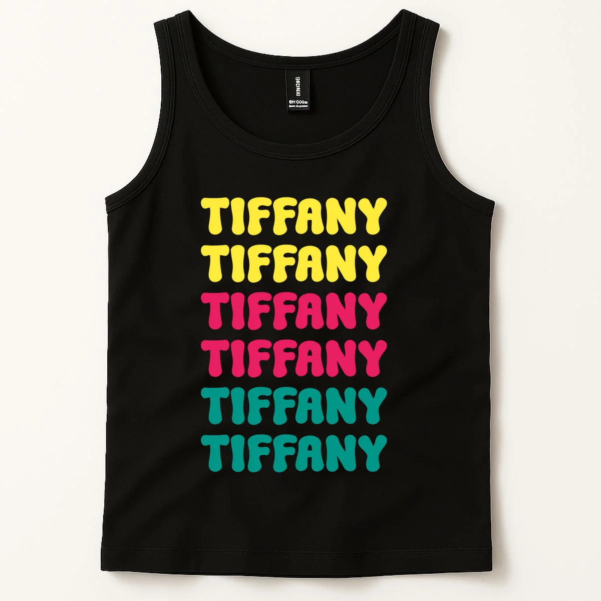 Custom Name Repeated Retro Personalized Tank Top - Front 1