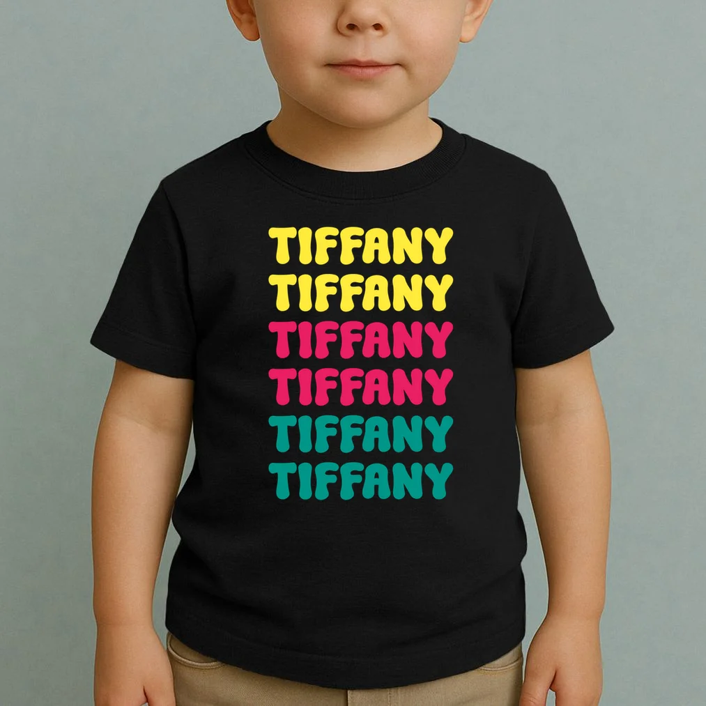 Custom Name Repeated Retro Personalized Toddler T-Shirt - Front 1
