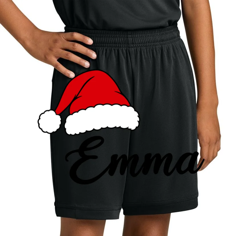 Custom Personalized Christmas Name Kids Shorts - Front 1