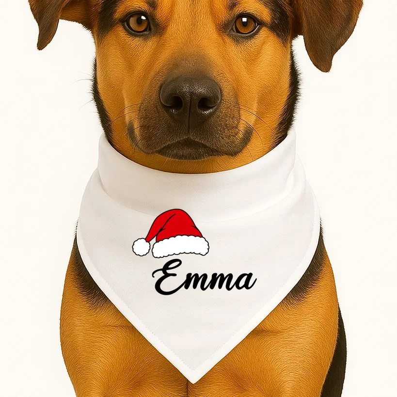 Custom Personalized Christmas Name Dog Bandana - Front 1