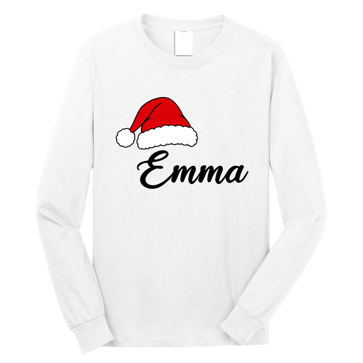 Custom Personalized Christmas Name Men's Long Sleeve Shirt - Front