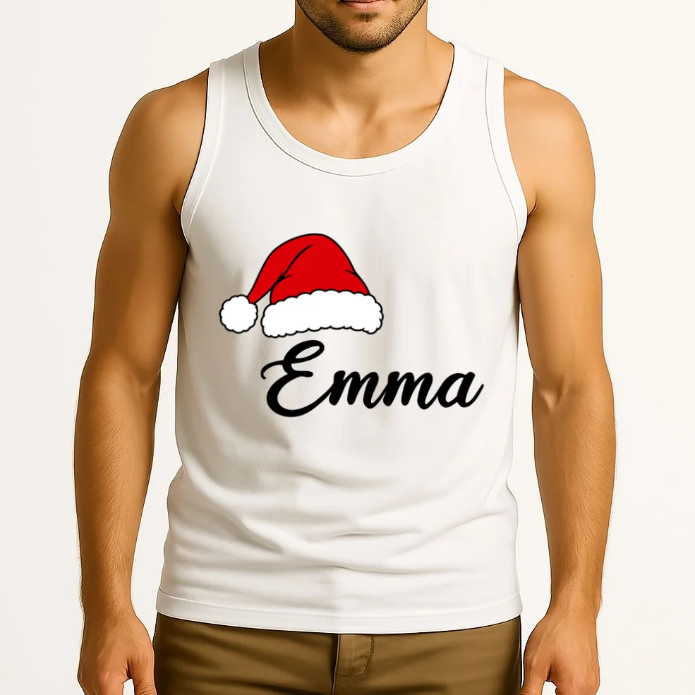 Custom Personalized Christmas Name Men's Tank Top - Front 2