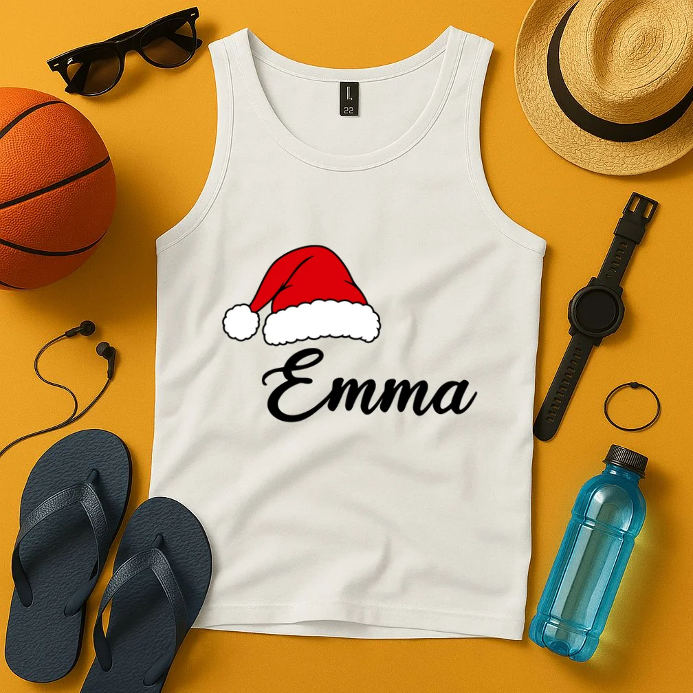 Custom Personalized Christmas Name Men's Tank Top - Front 3