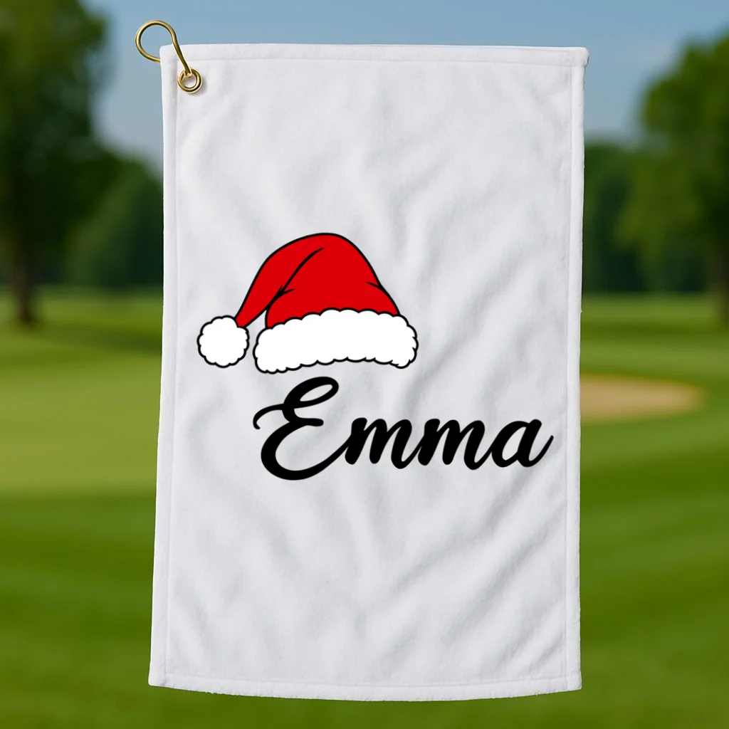 Custom Personalized Christmas Name Golf Towel - Front 1