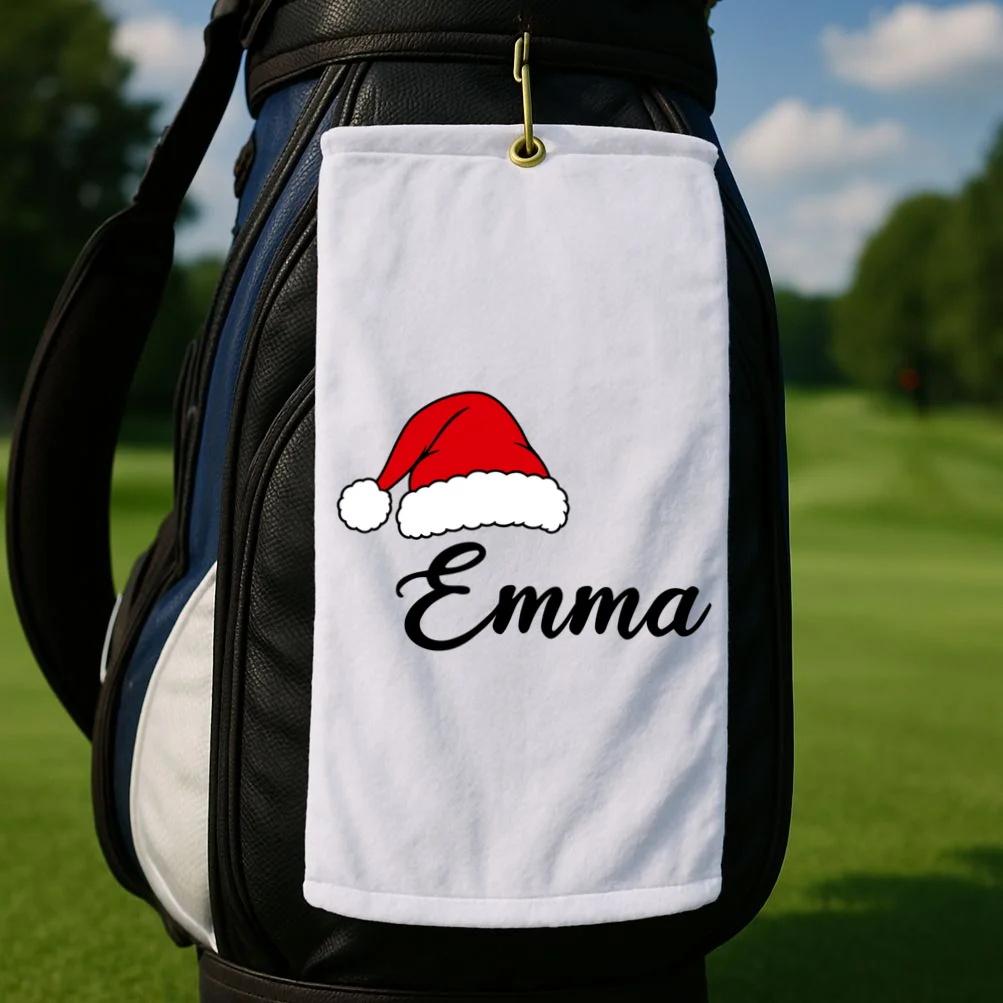 Custom Personalized Christmas Name Golf Towel - Front 2