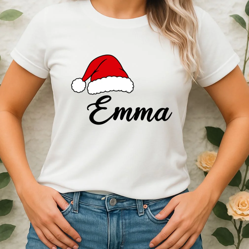Custom Personalized Christmas Name Women's T-Shirt - Front 1