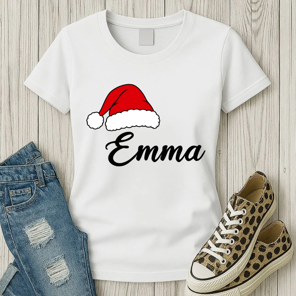 Custom Personalized Christmas Name Women's T-Shirt - Front 2
