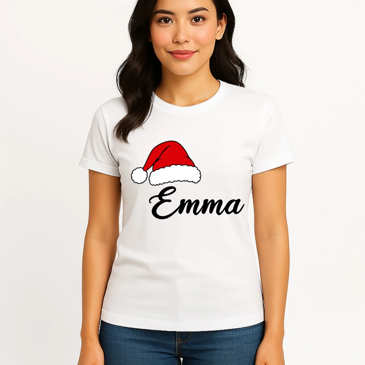 Custom Personalized Christmas Name Women's T-Shirt - Front 3