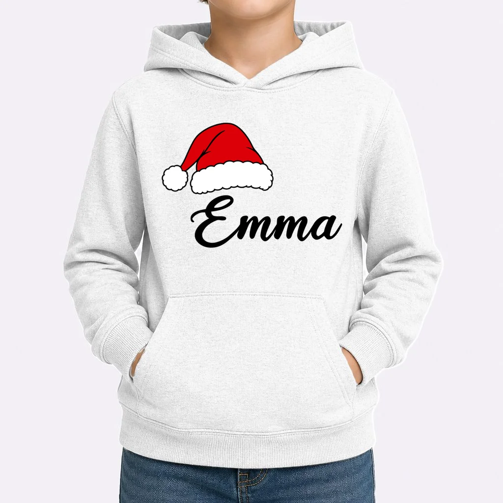 Custom Personalized Christmas Name Kids Hoodie - Front 1