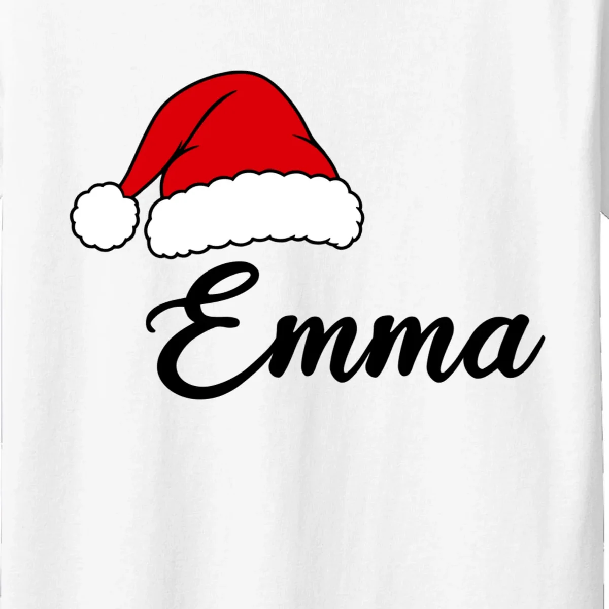 Custom Personalized Christmas Name Kids T-Shirt - Front - Close-up