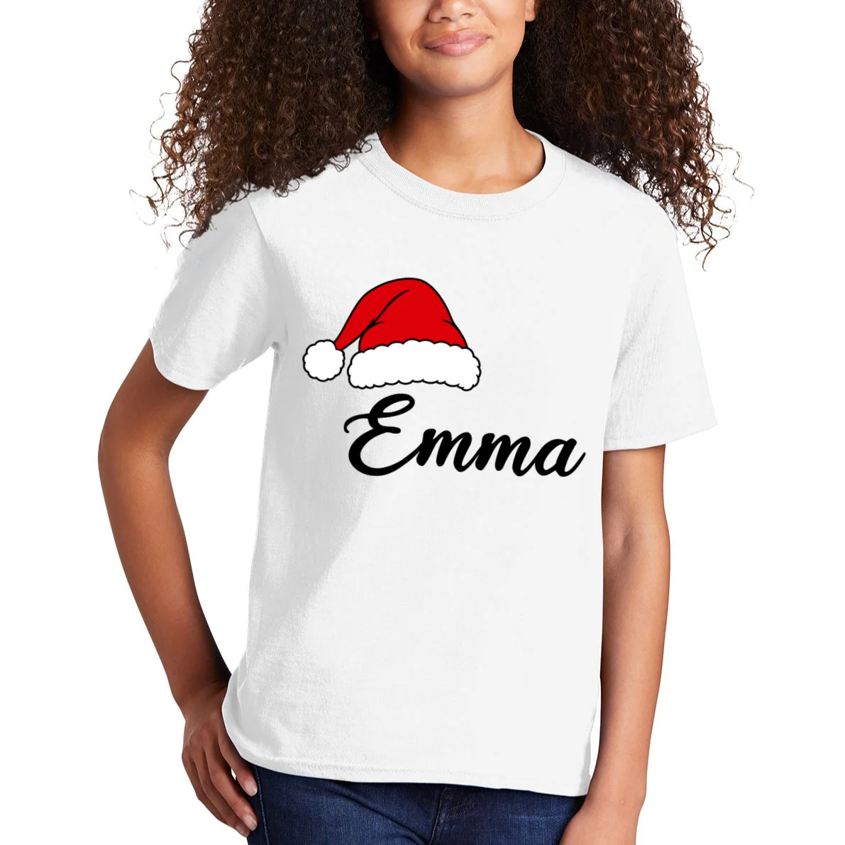 Custom Personalized Christmas Name Kids T-Shirt - Front 1
