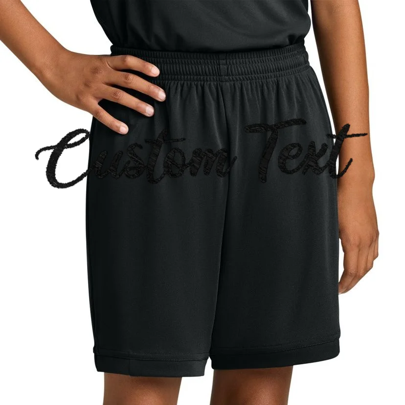 Custom Text Embroidery Kids Shorts - Front 1