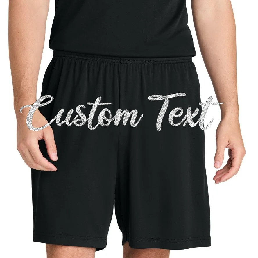 Custom Text Embroidery Men's Shorts - Front 1