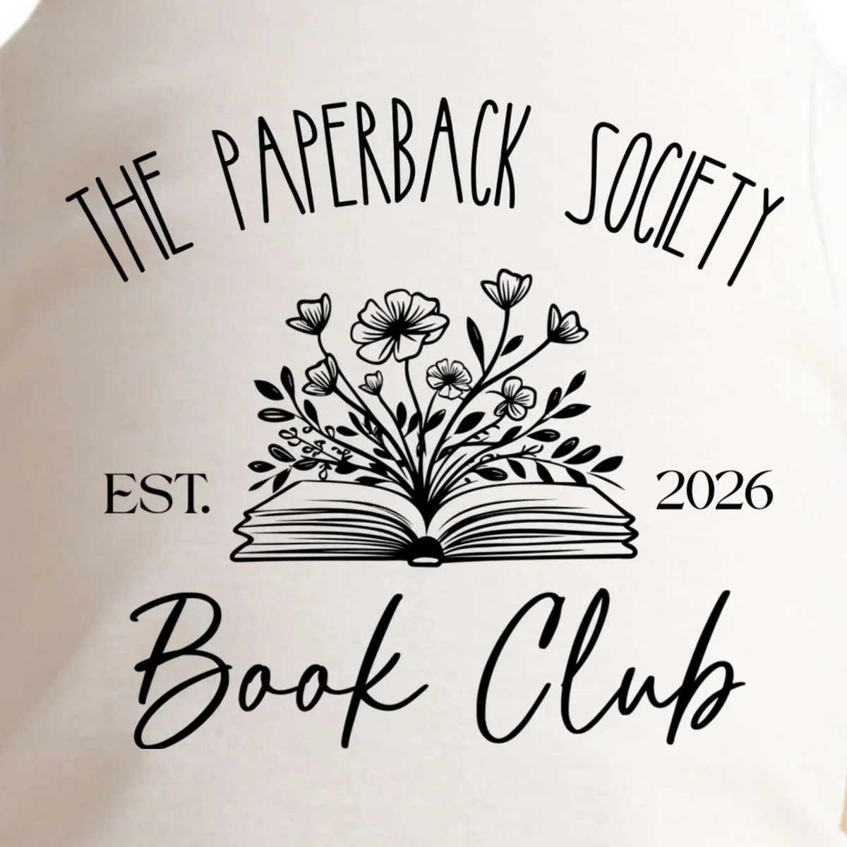Customizable Book Club Name and Year Doggie Tank - Front - Close-up