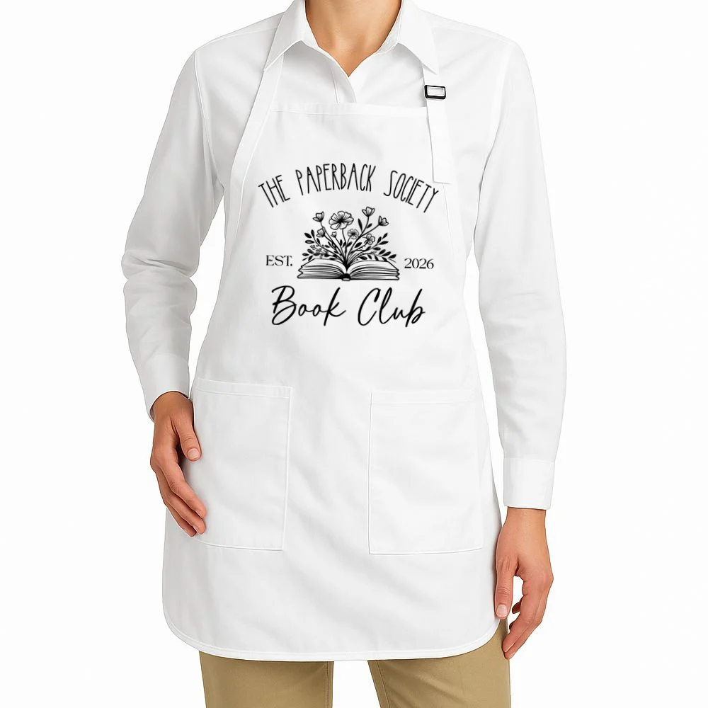 Customizable Book Club Name and Year Apron - Front 1
