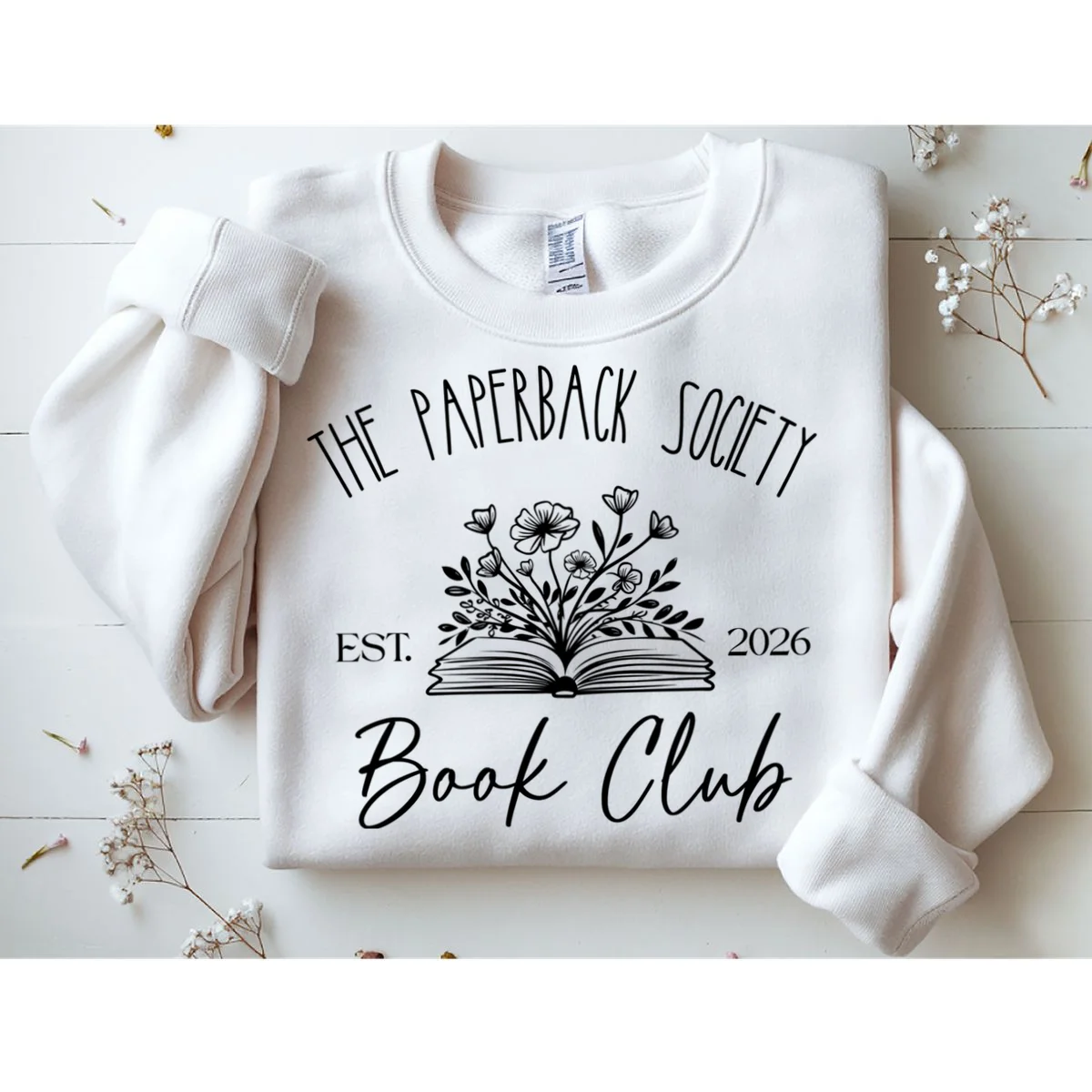 Customizable Book Club Name and Year Sweatshirt - Front 1