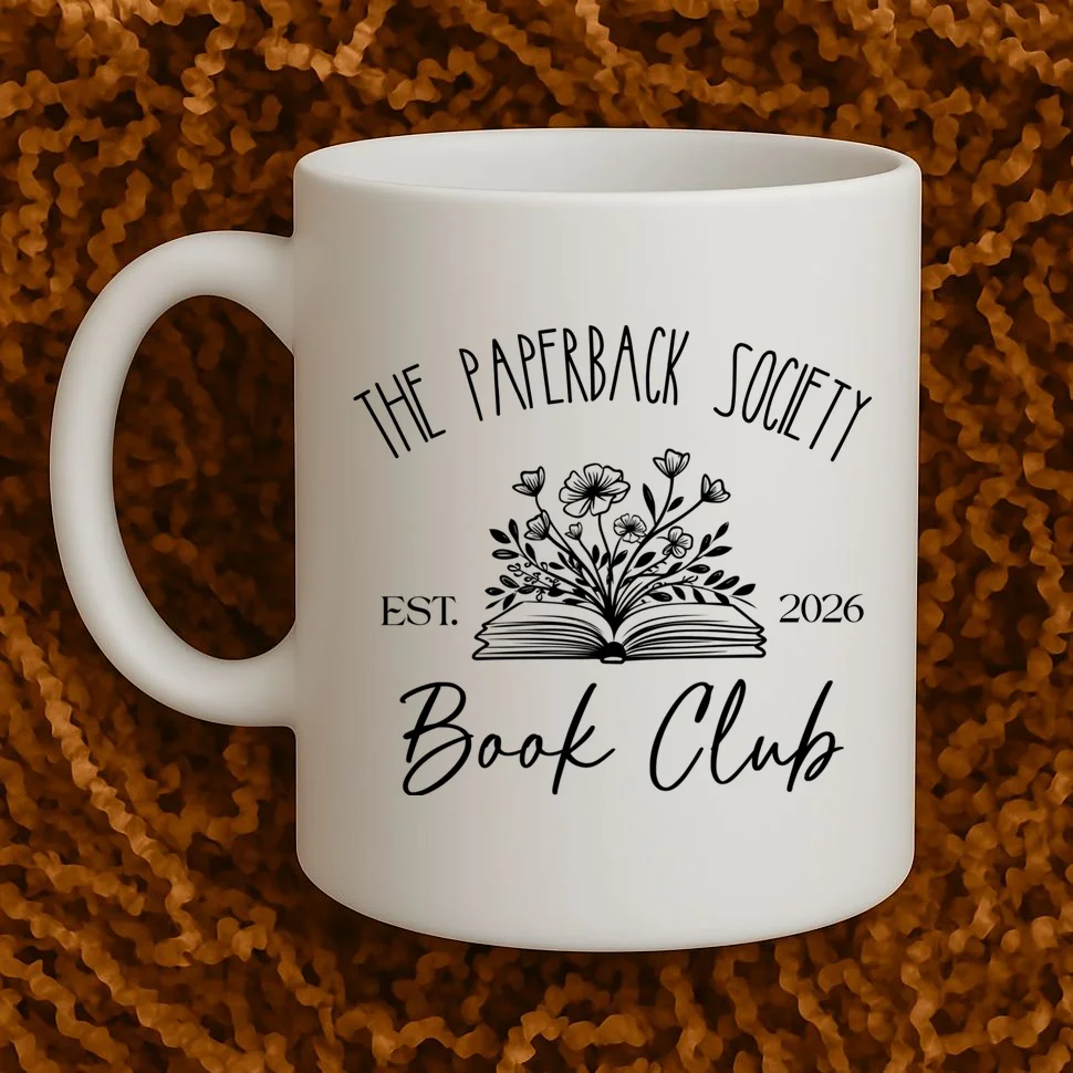 Customizable Book Club Name and Year Coffee Mug - Front 1