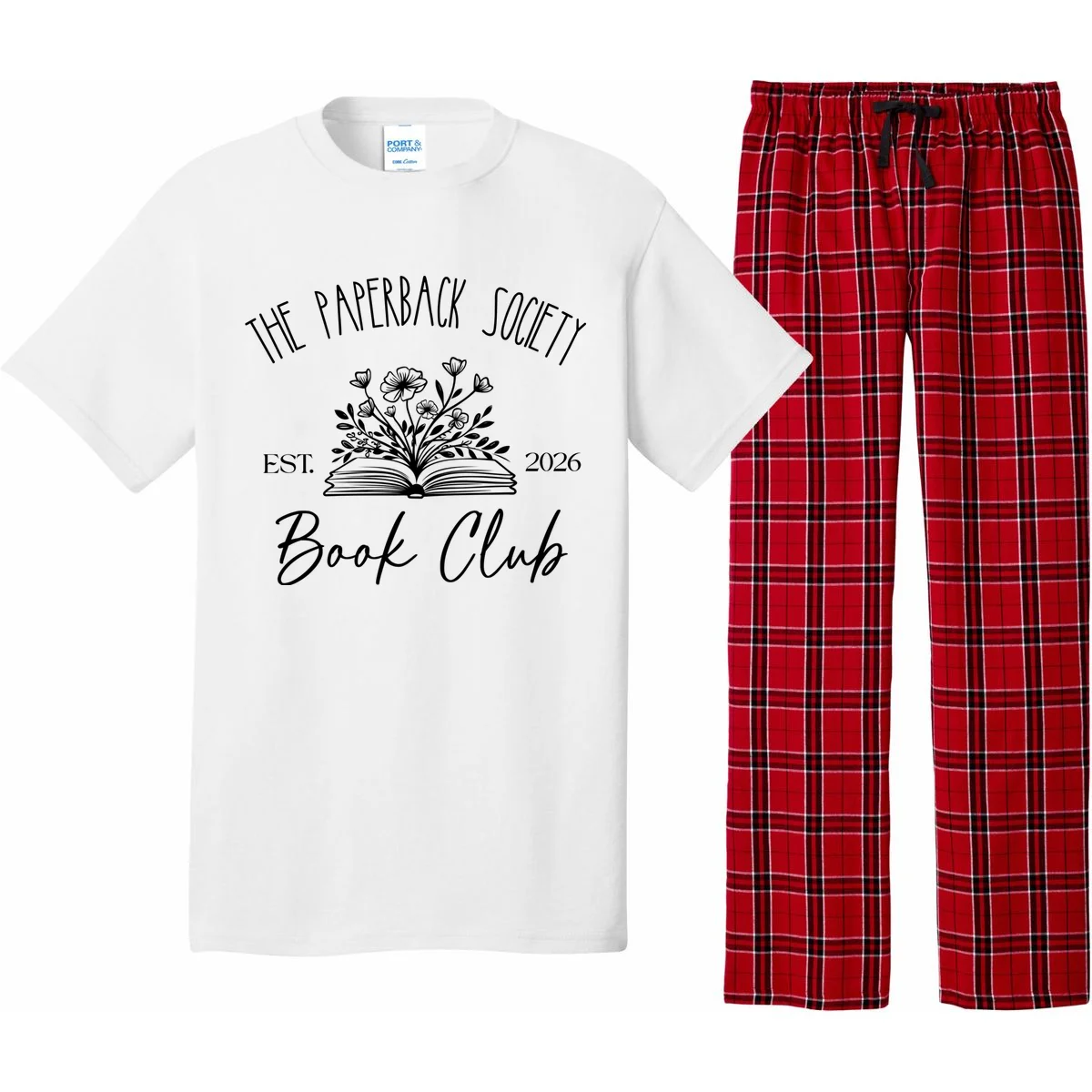 Customizable Book Club Name and Year Pajama Set - Front