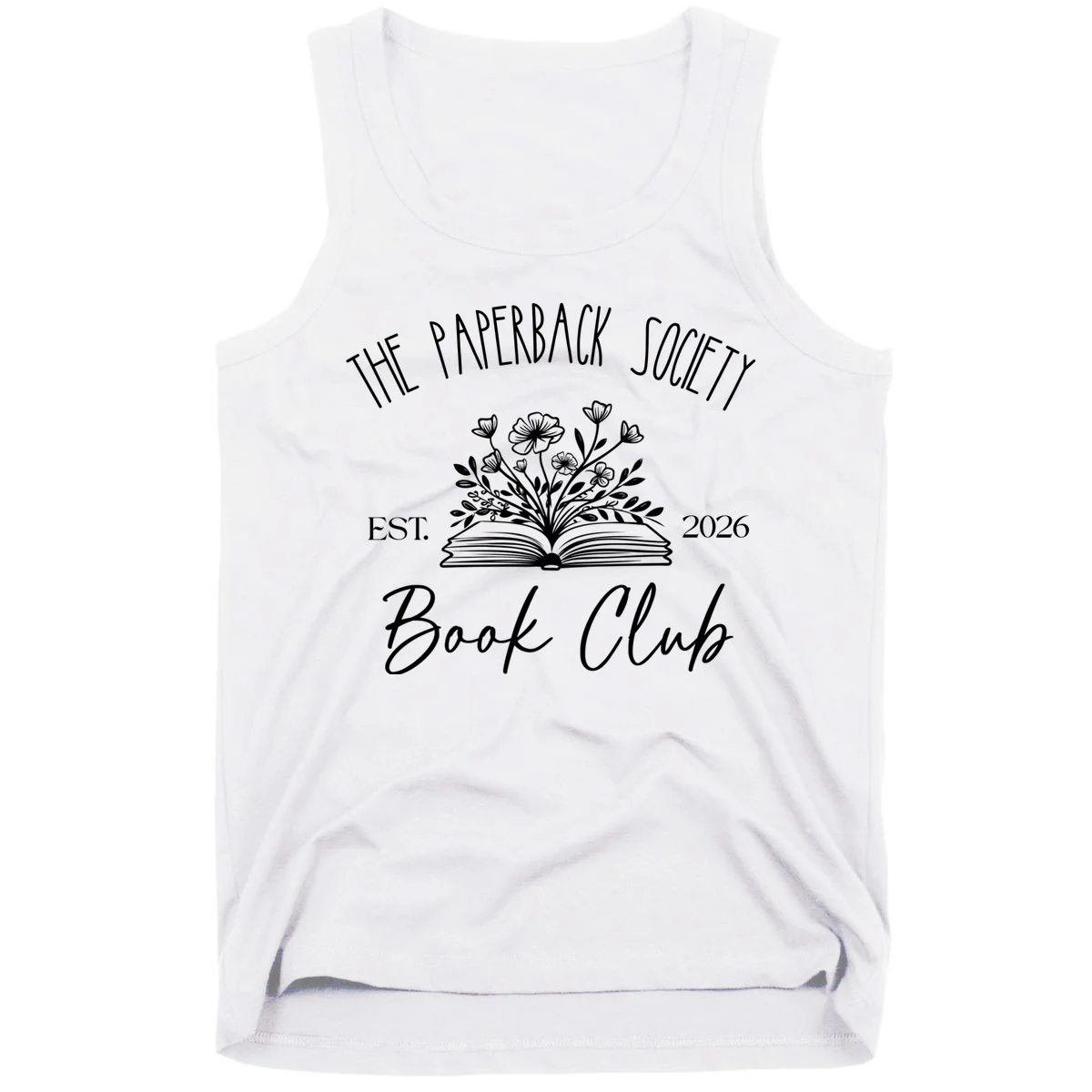 Customizable Book Club Name and Year Tank Top - Front