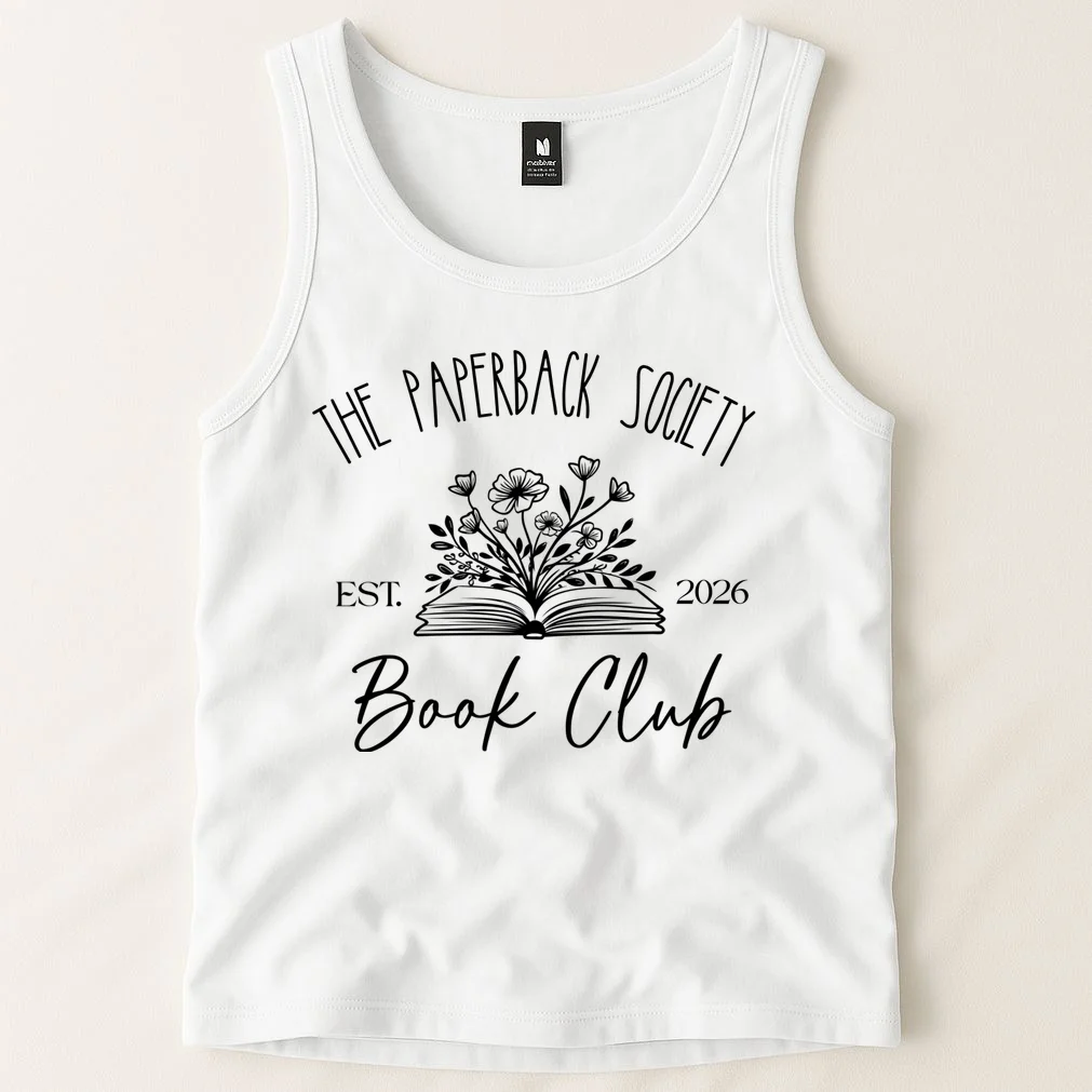 Customizable Book Club Name and Year Tank Top - Front 1