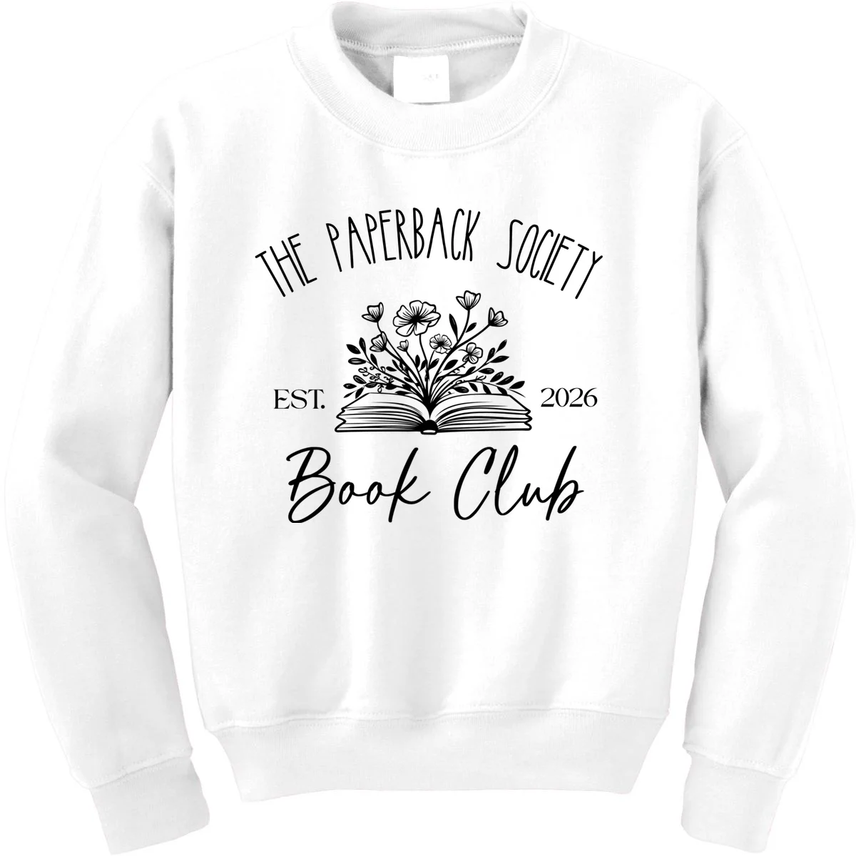 Customizable Book Club Name and Year Kids Sweatshirt - Front
