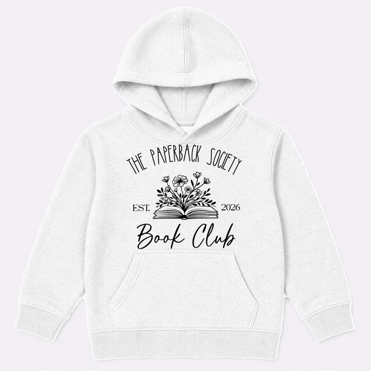 Customizable Book Club Name and Year Kids Hoodie - Front