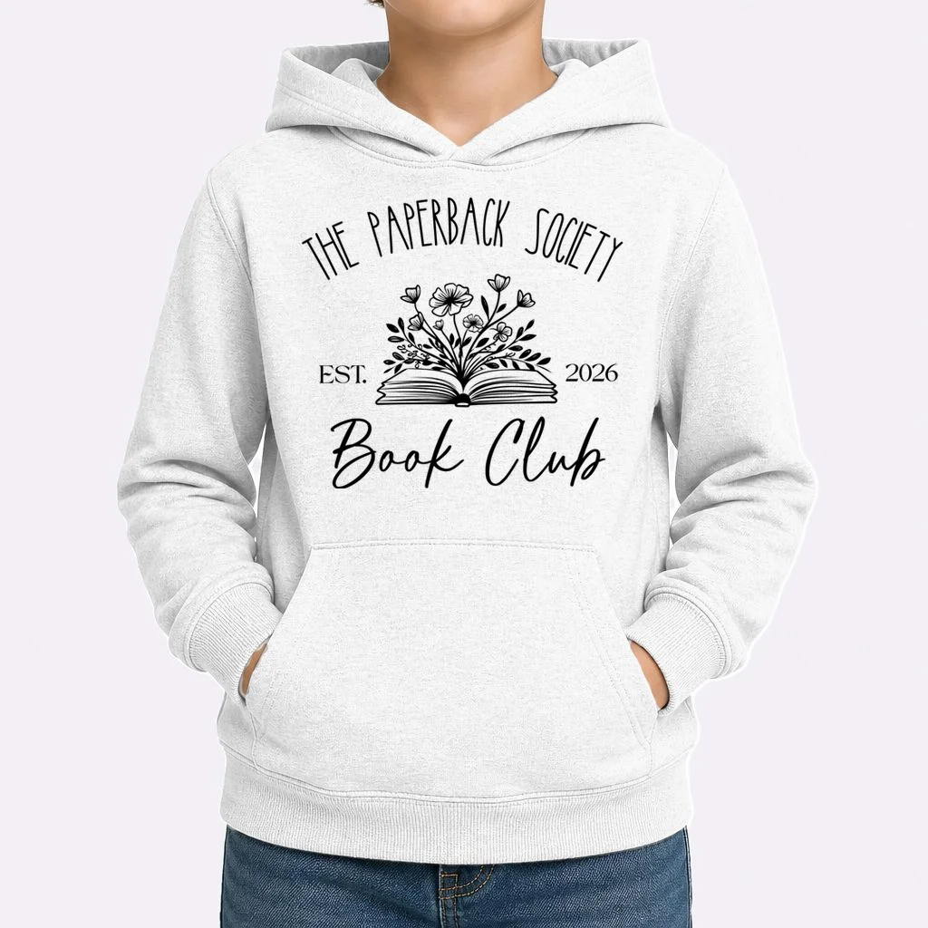 Customizable Book Club Name and Year Kids Hoodie - Front 1