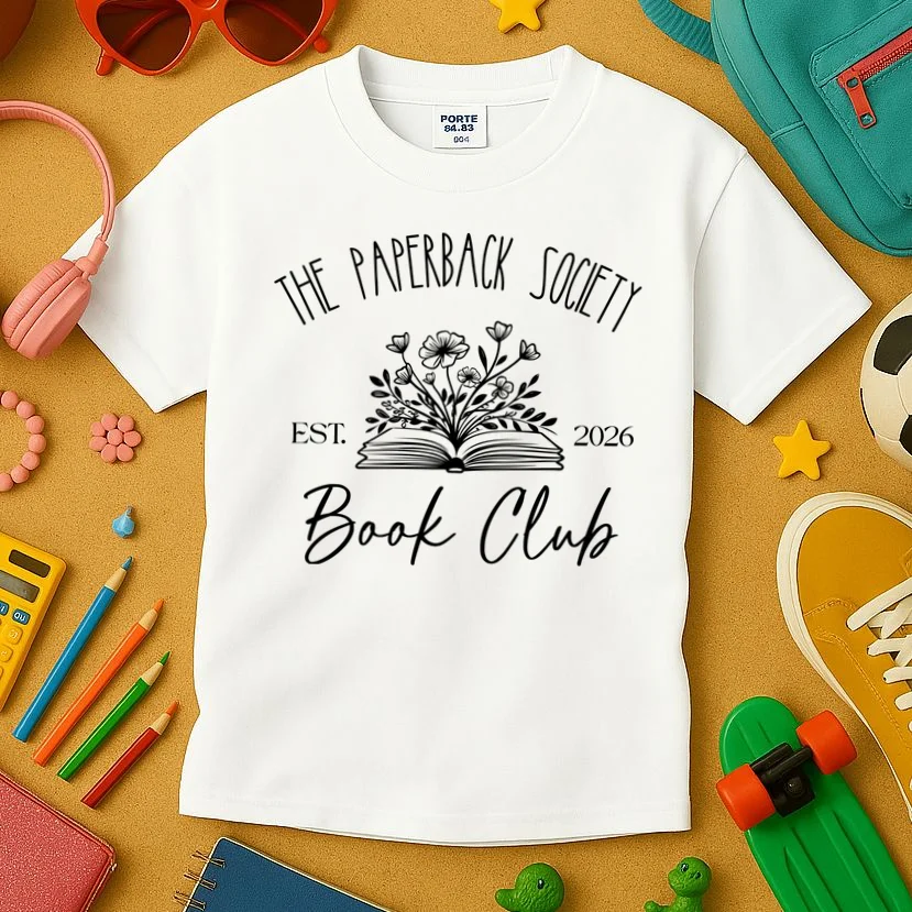 Customizable Book Club Name and Year Kids T-Shirt - Front 2