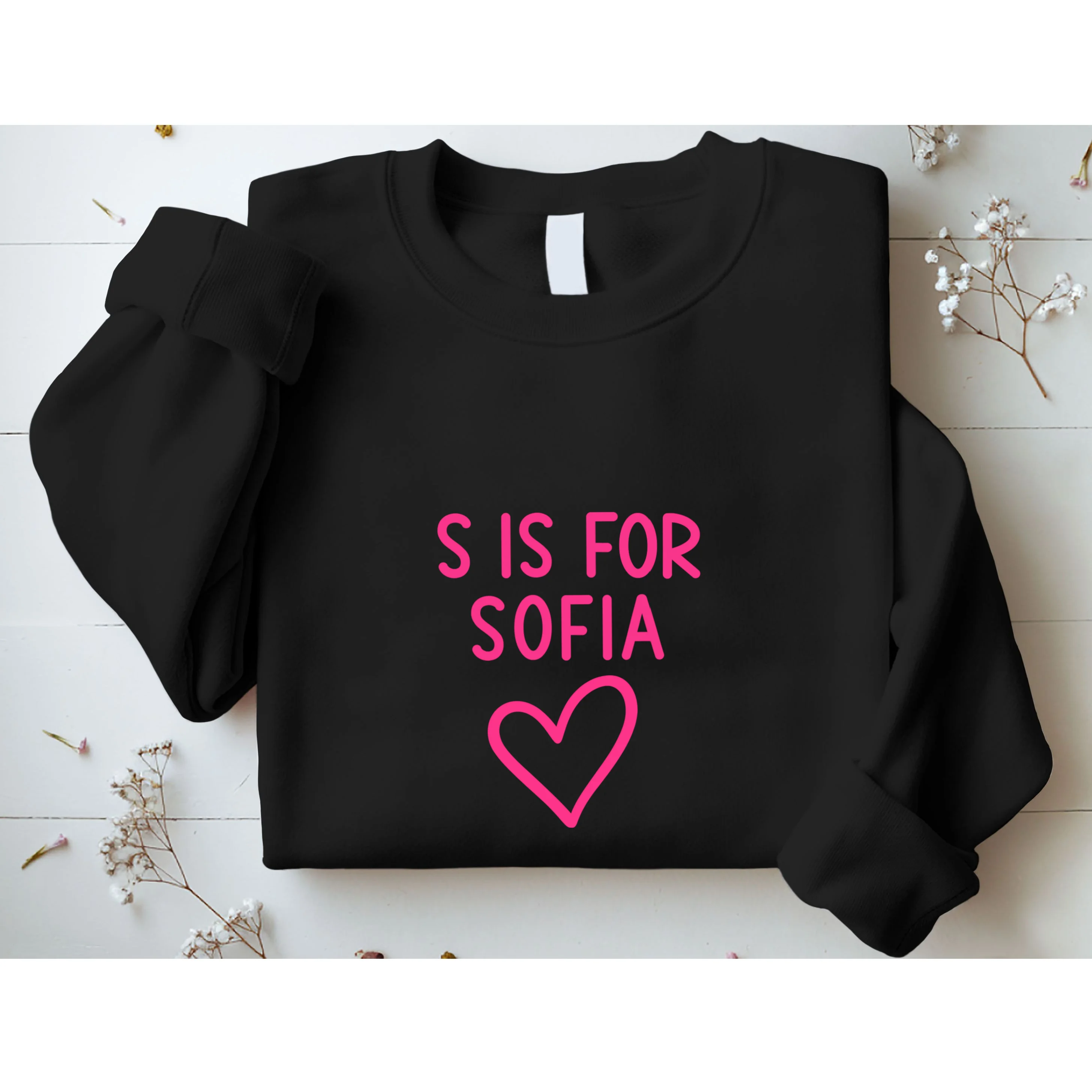 Custom Personalized Initial + Name Heart Men's Sweatshirt - Front 1