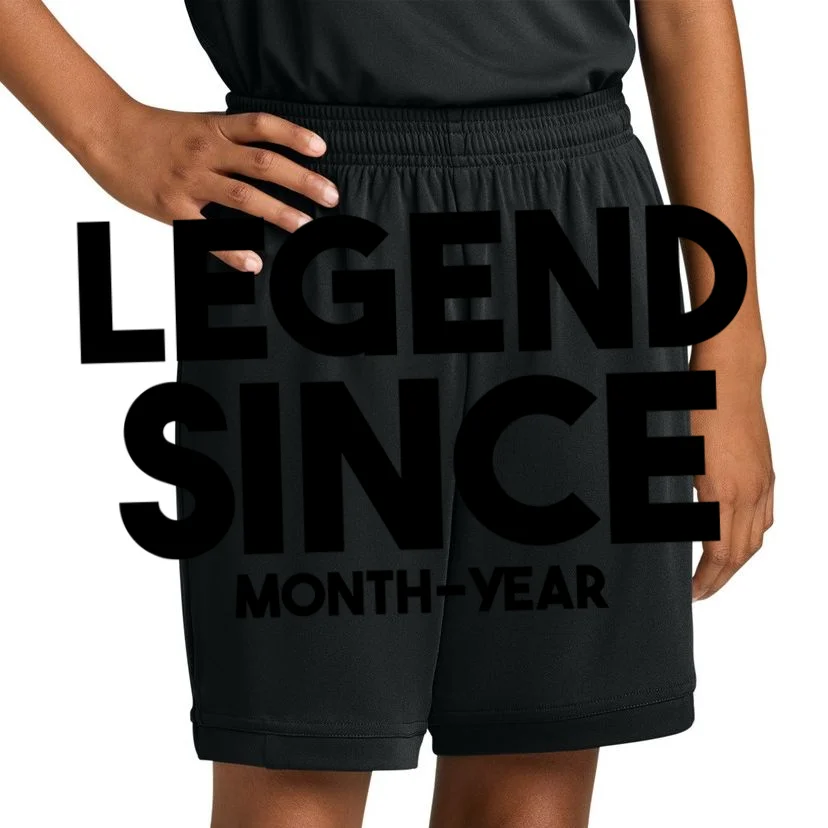 Legendary Since Custom Birthday Date Text Kids Shorts - Front 1
