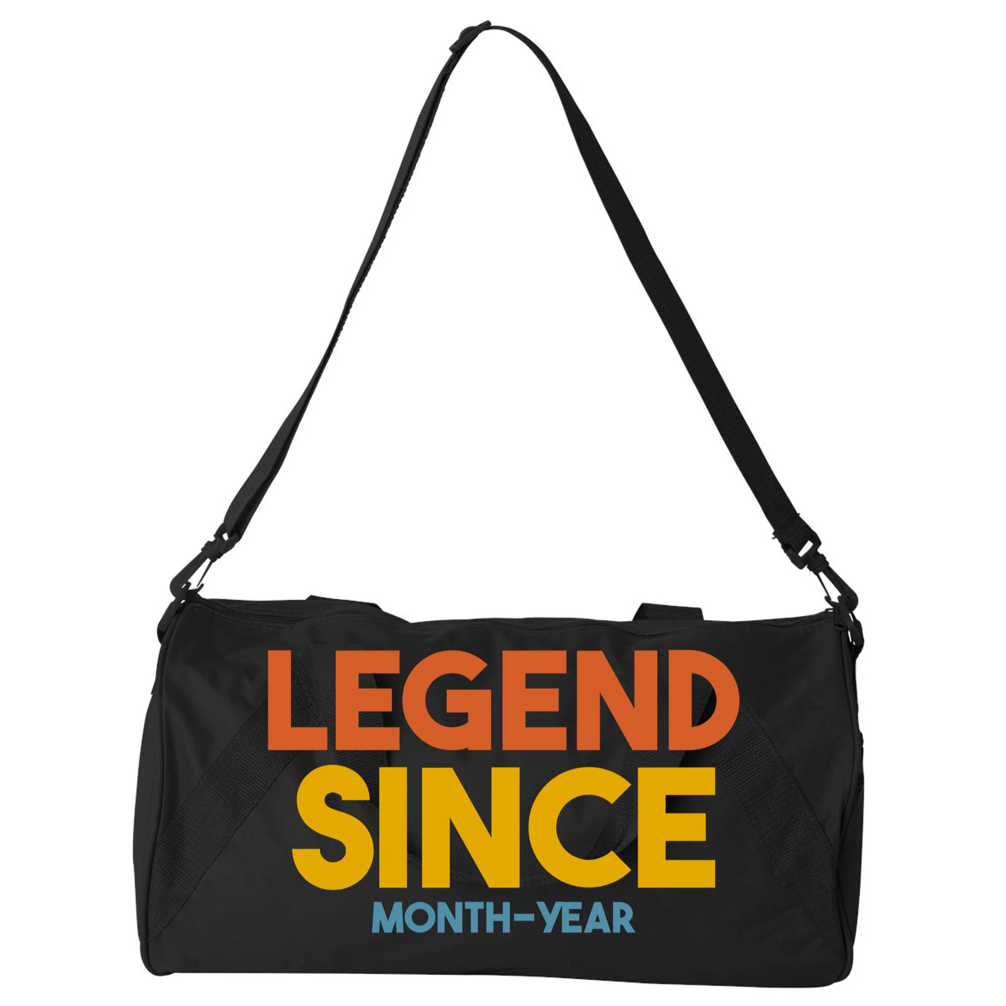 Legendary Since Custom Birthday Date Text Duffel Bag - Front