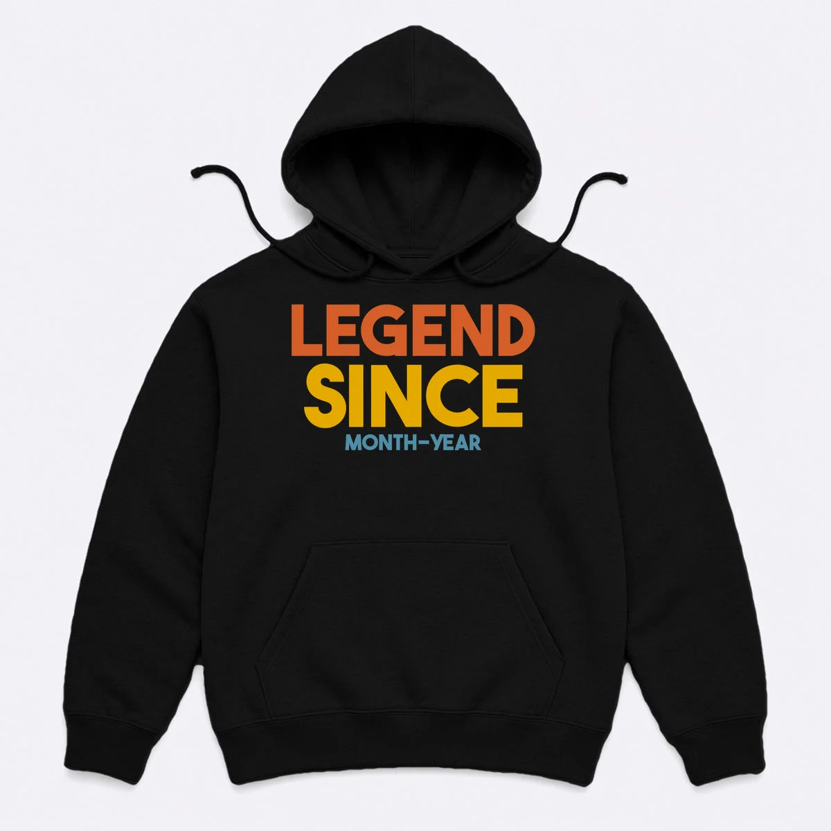 Legendary Since Custom Birthday Date Text Men's Hoodie - Front