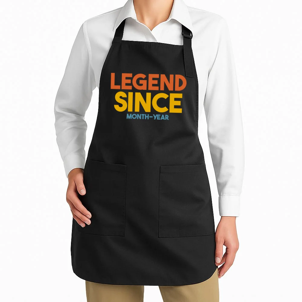 Legendary Since Custom Birthday Date Text Apron - Front 1
