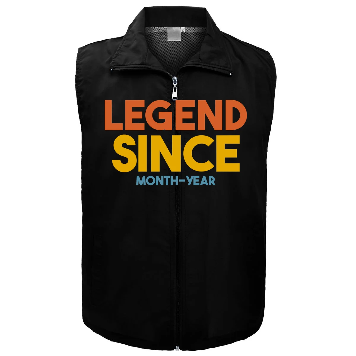 Legendary Since Custom Birthday Date Text Men's Vest - Front