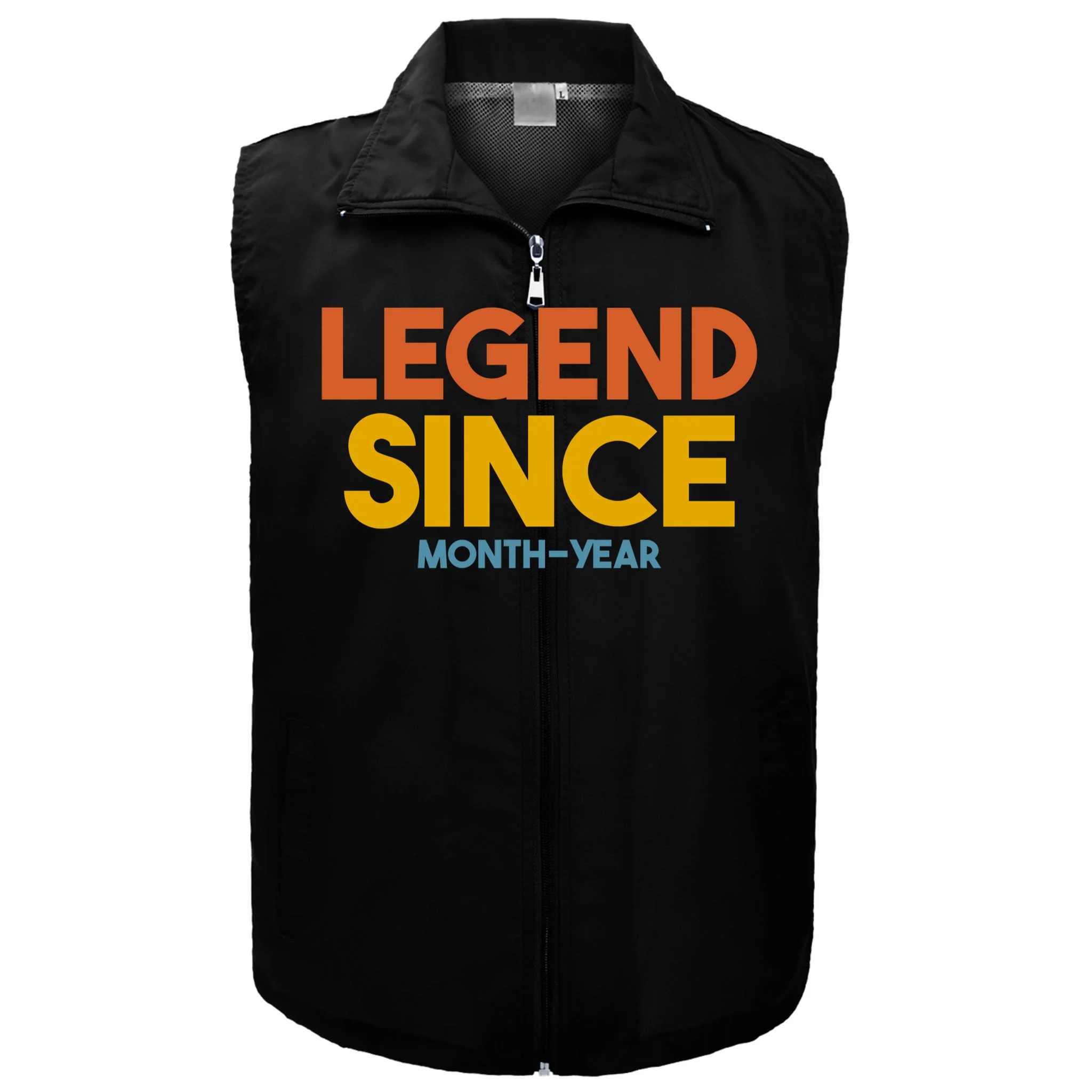 Legendary Since Custom Birthday Date Text Men's Vest - Front