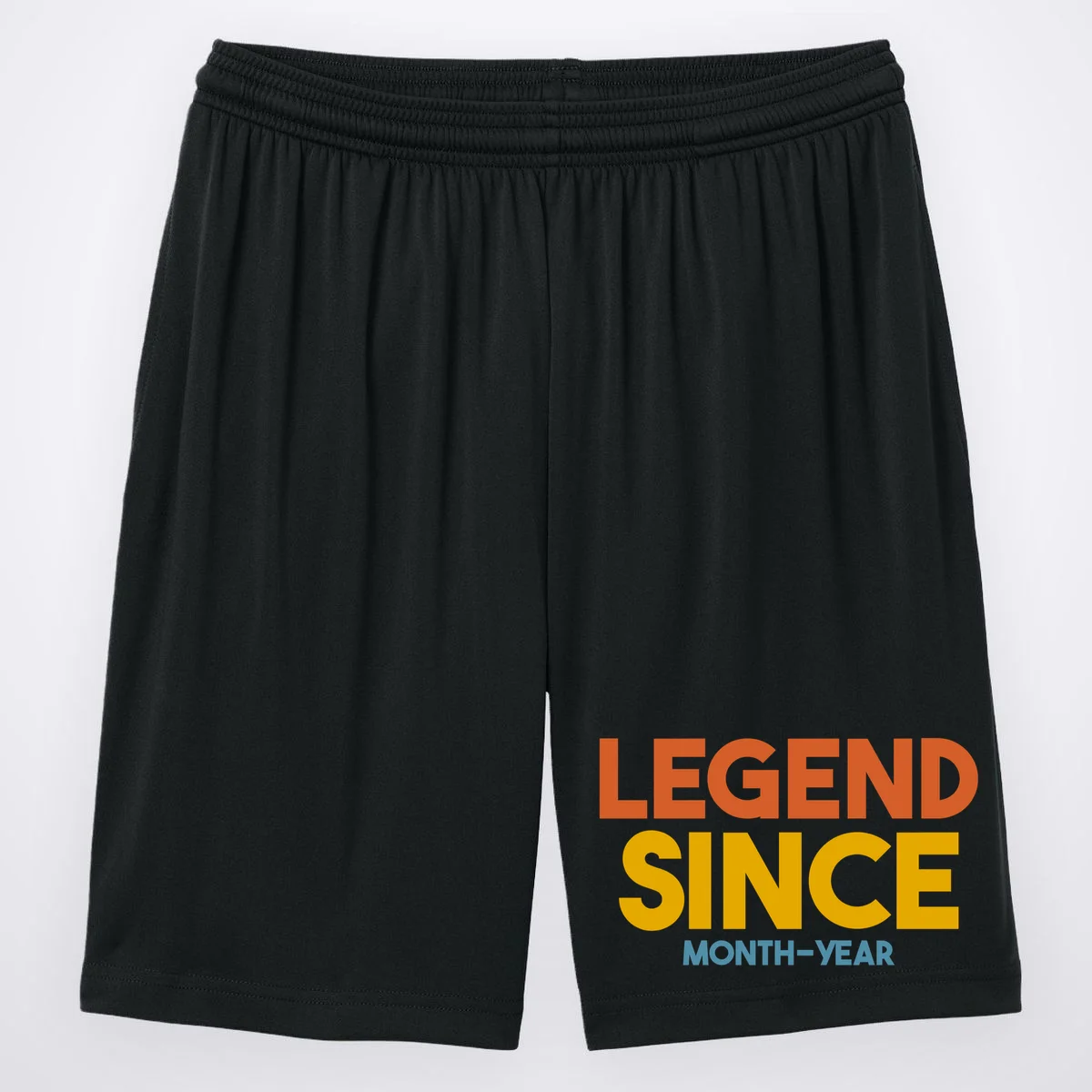 Legendary Since Custom Birthday Date Text Men's Shorts - Front