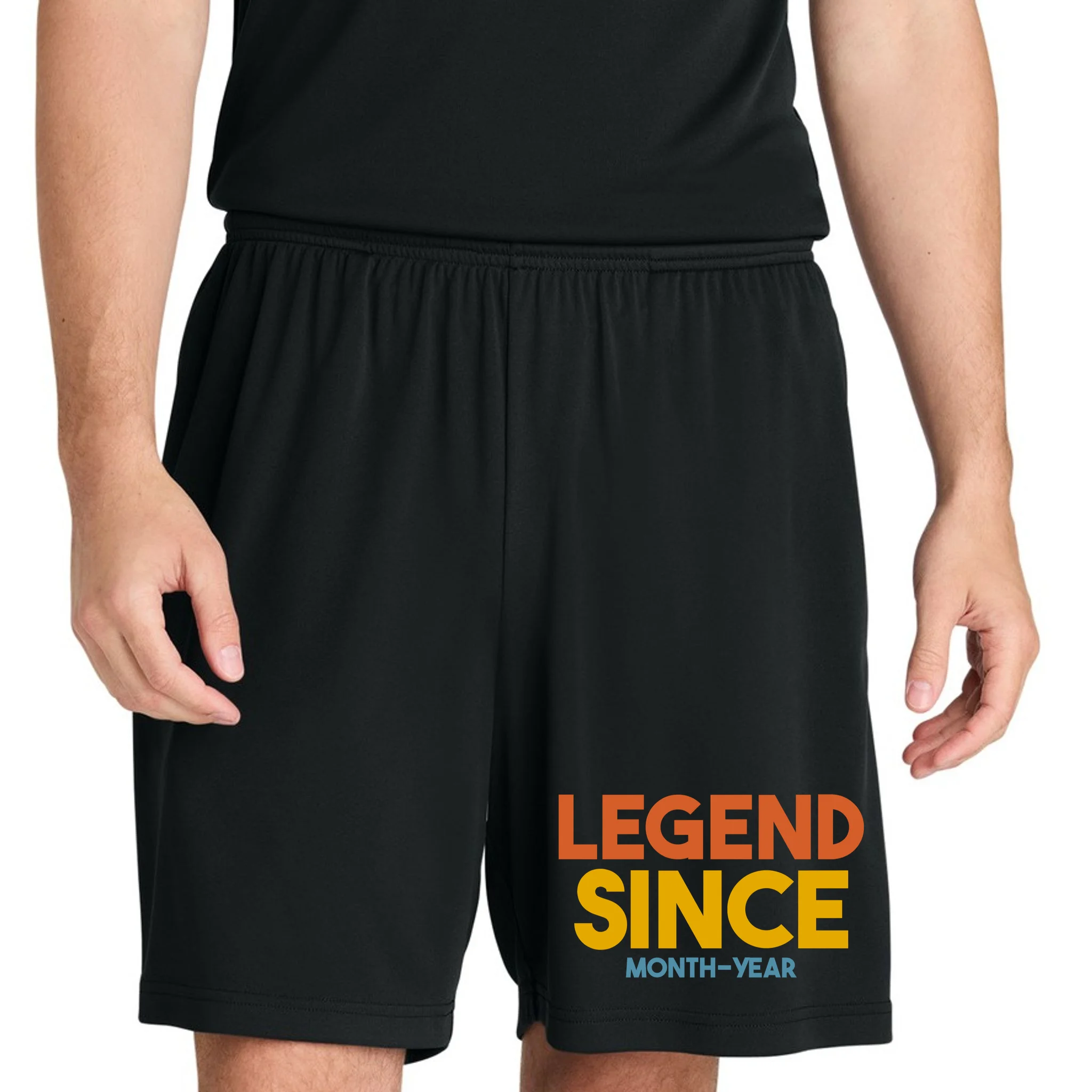 Legendary Since Custom Birthday Date Text Men's Shorts - Front 1