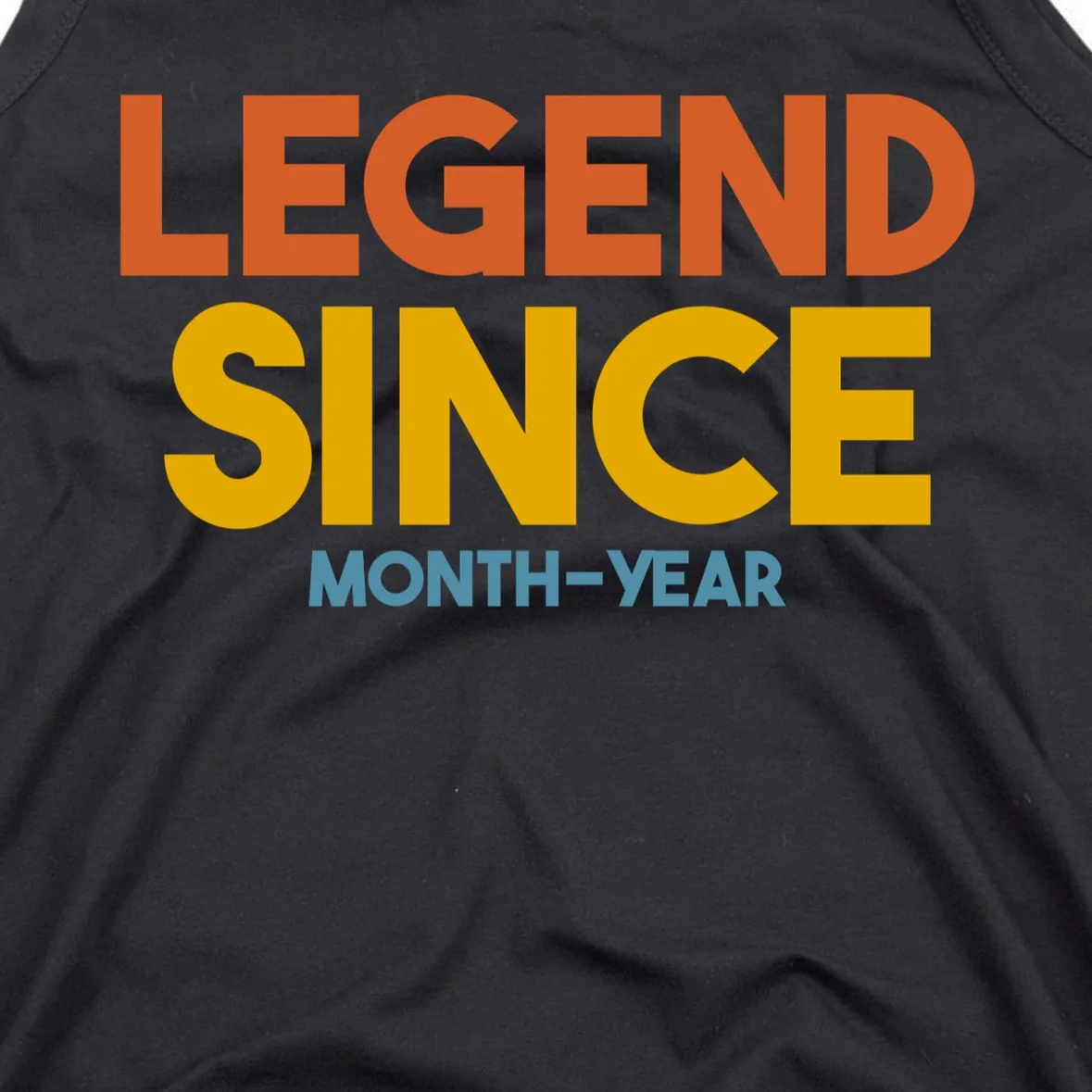 Legendary Since Custom Birthday Date Text Men's Tank Top - Front - Close-up