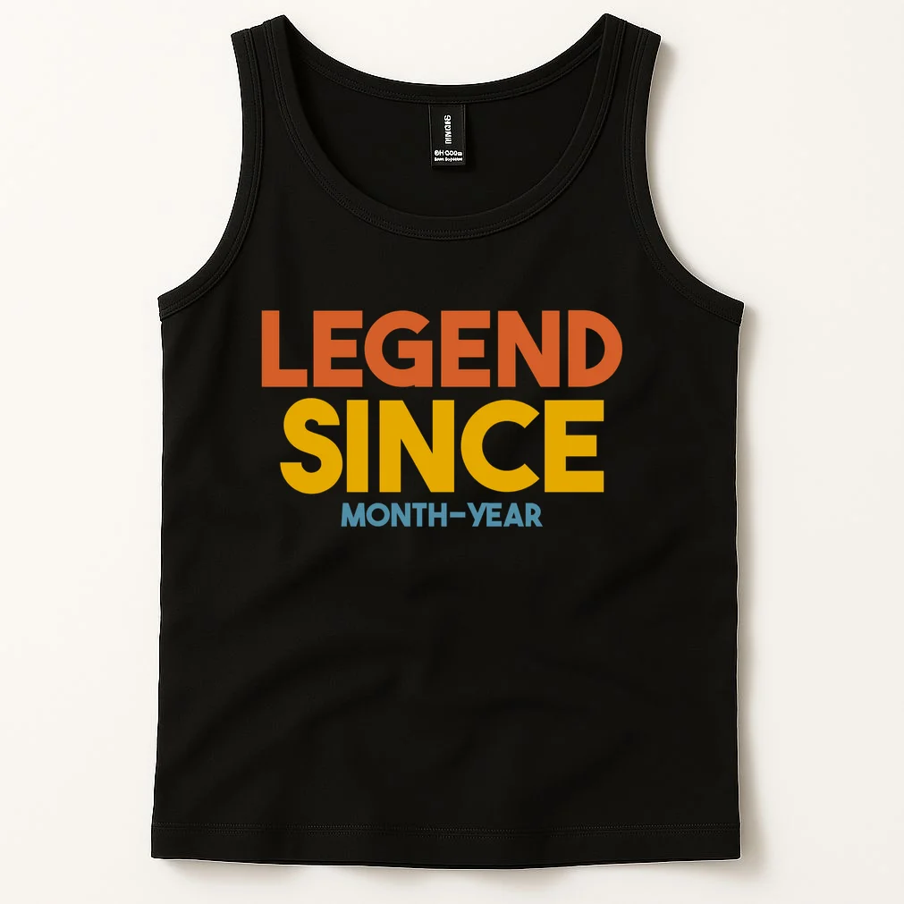 Legendary Since Custom Birthday Date Text Men's Tank Top - Front 1