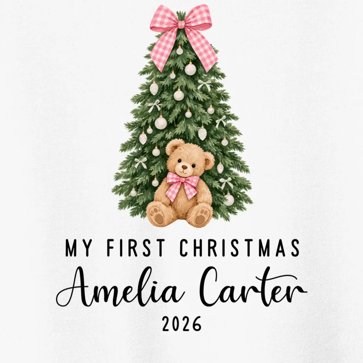 Custom Personalized Kids Christmas Toddler T-Shirt - Front - Close-up