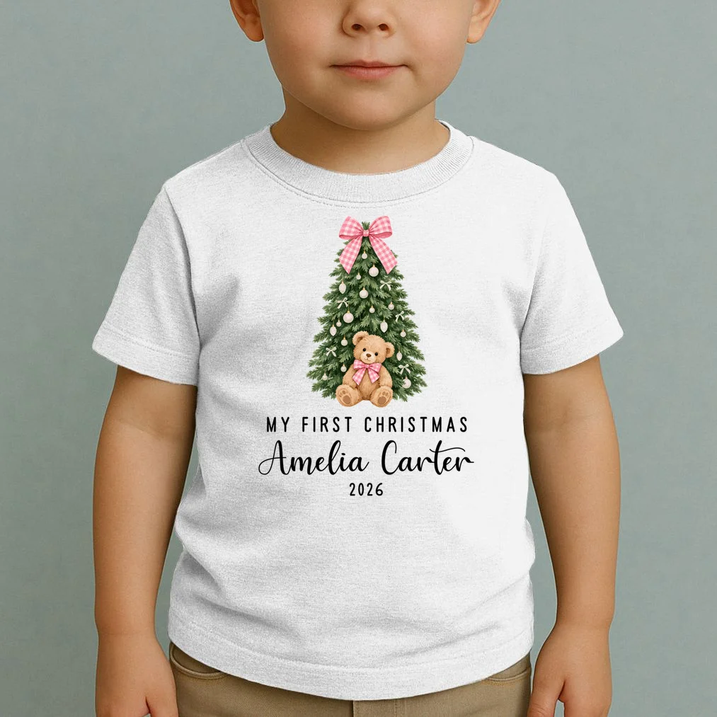 Custom Personalized Kids Christmas Toddler T-Shirt - Front 1