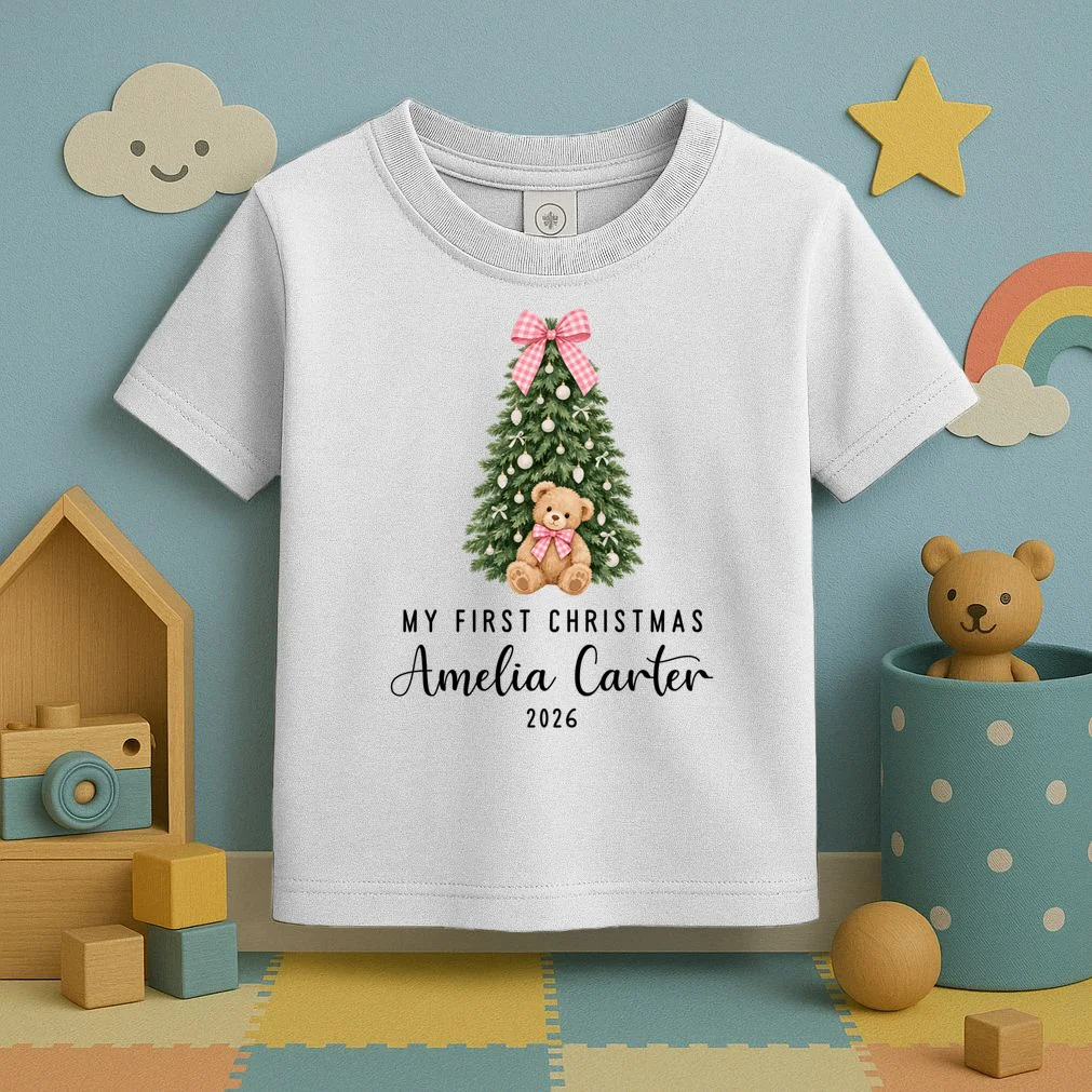 Custom Personalized Kids Christmas Toddler T-Shirt - Front 2