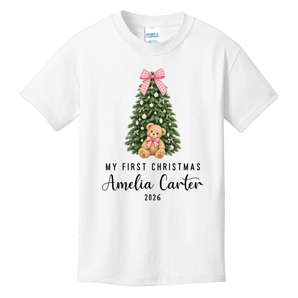 Custom Personalized Kids Christmas Kids T-Shirt - Front