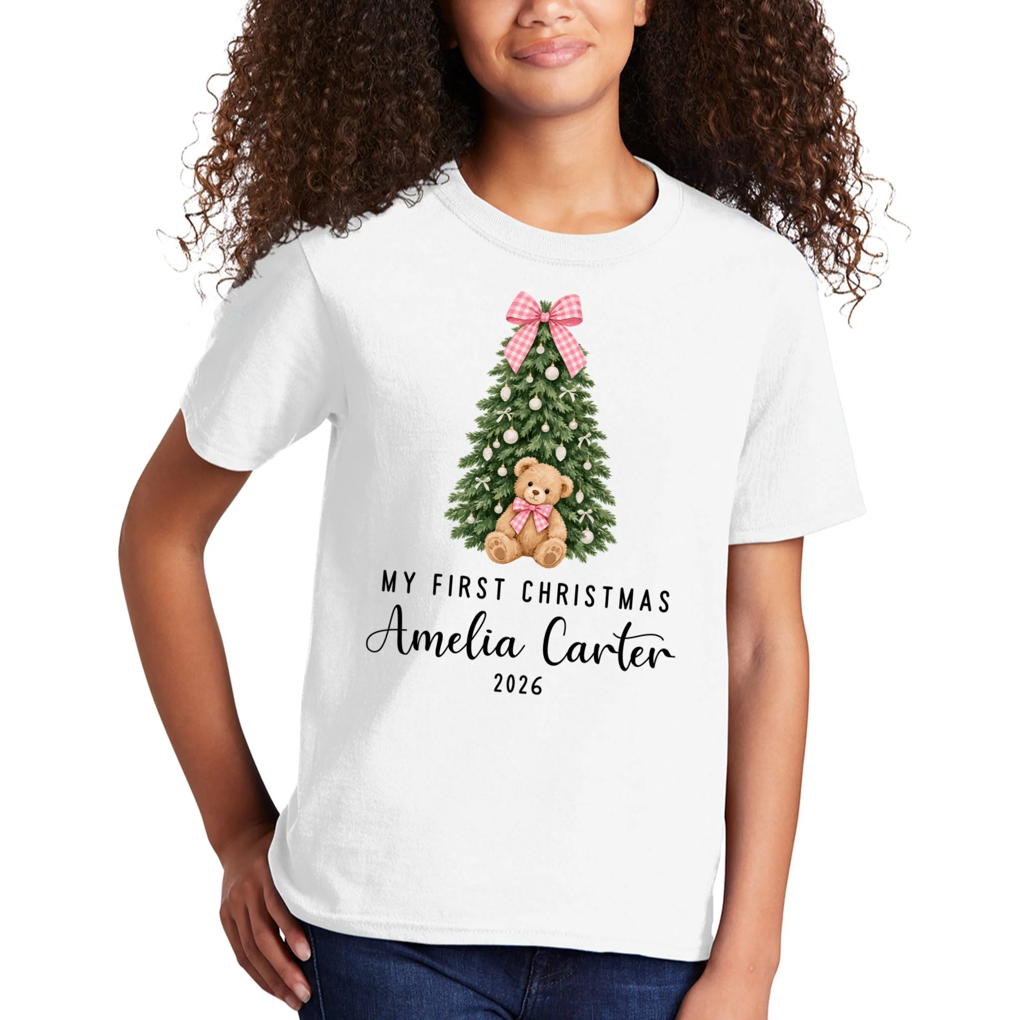 Custom Personalized Kids Christmas Kids T-Shirt - Front 1