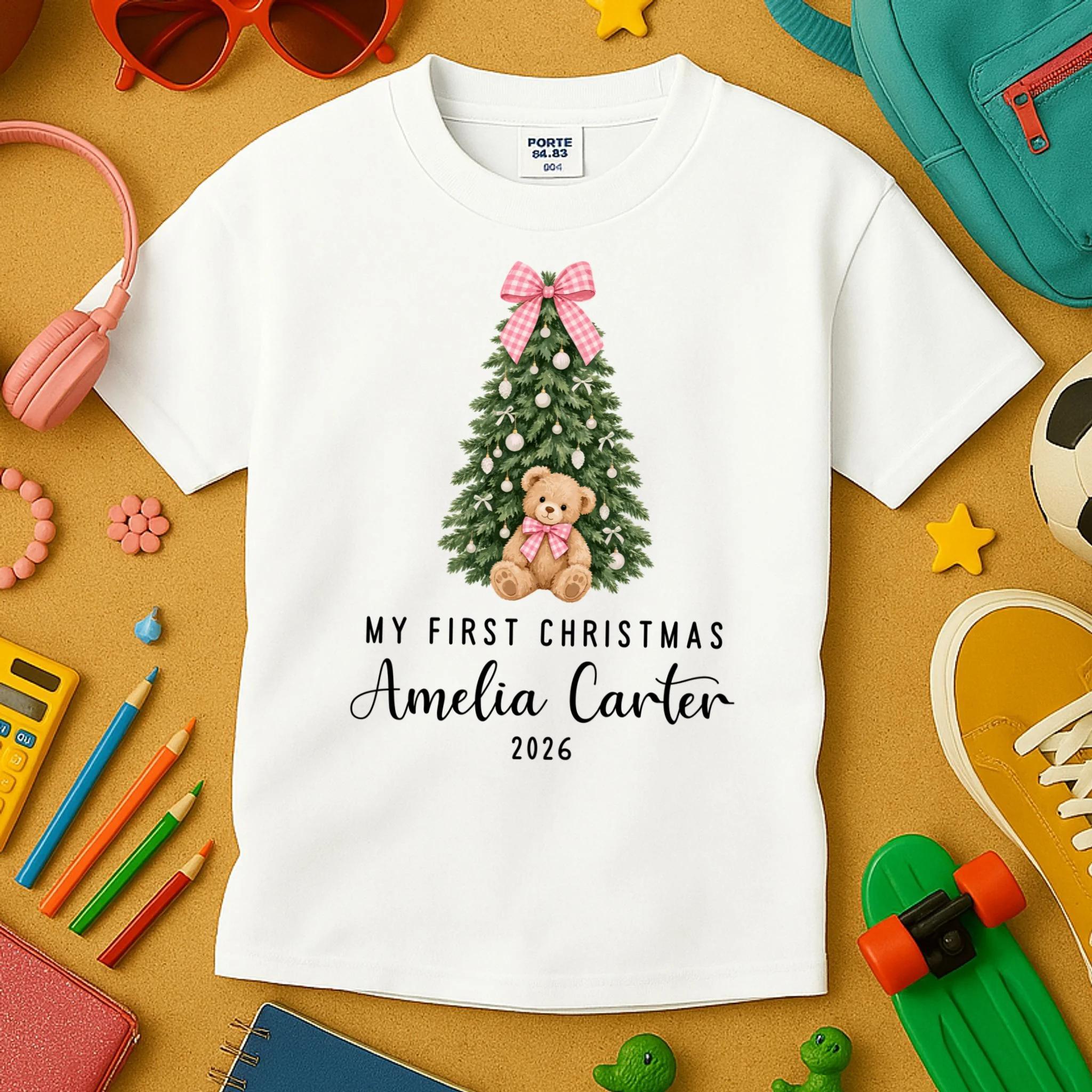 Custom Personalized Kids Christmas Kids T-Shirt - Front 2