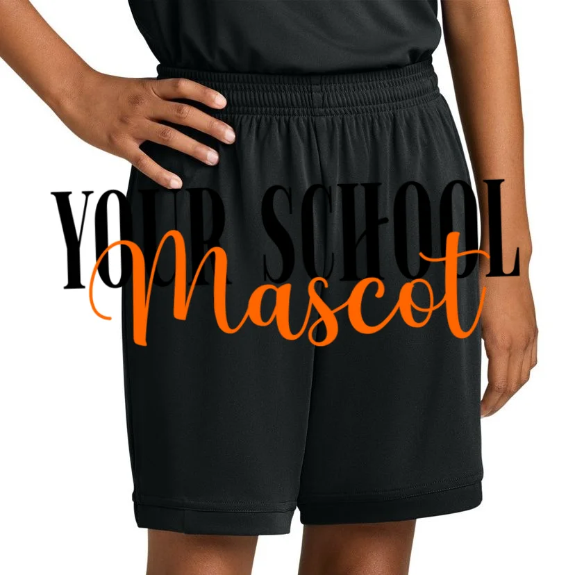 Custom School Mascot Kids Shorts - Front 1