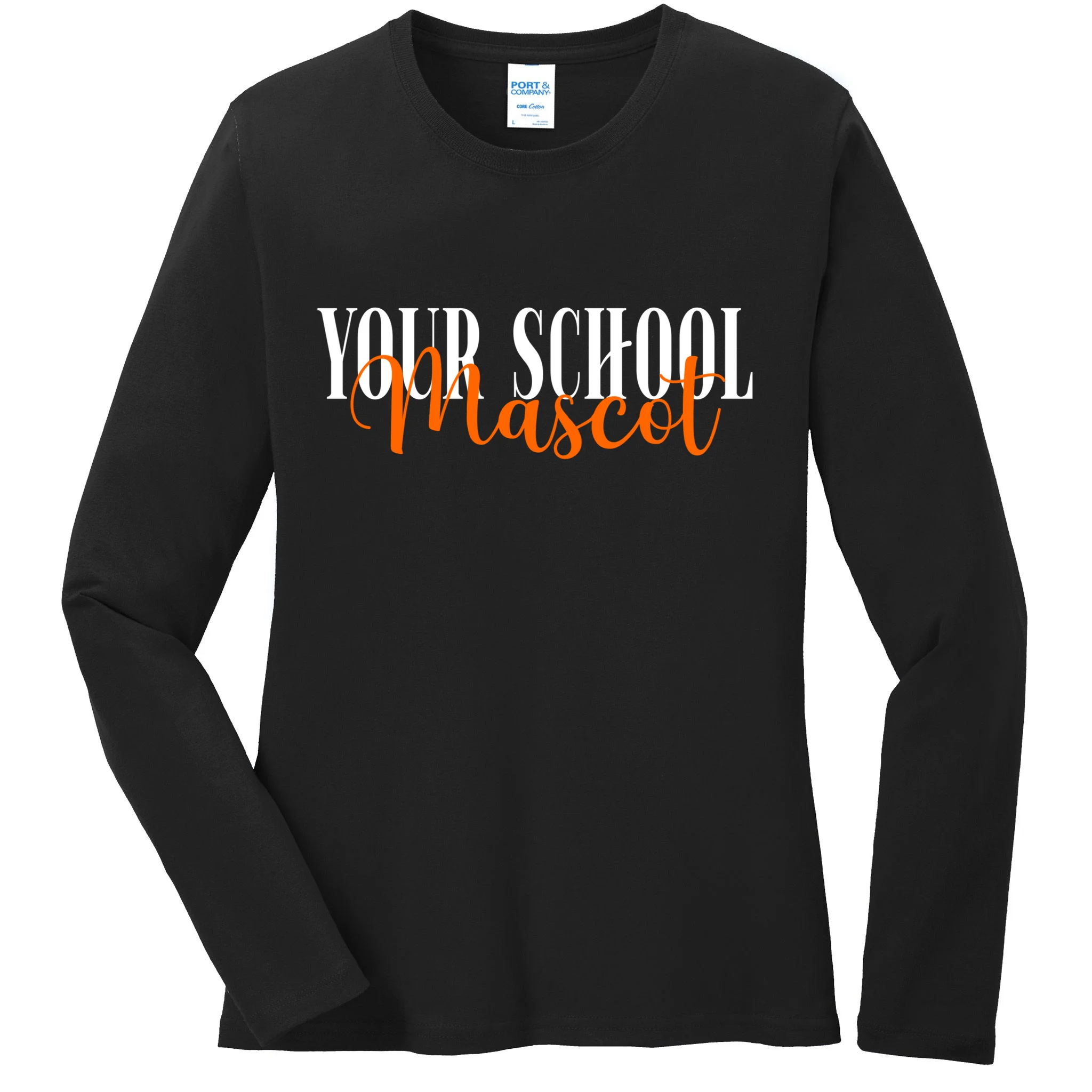 Custom School Mascot Women's Long Sleeve Shirt - Front